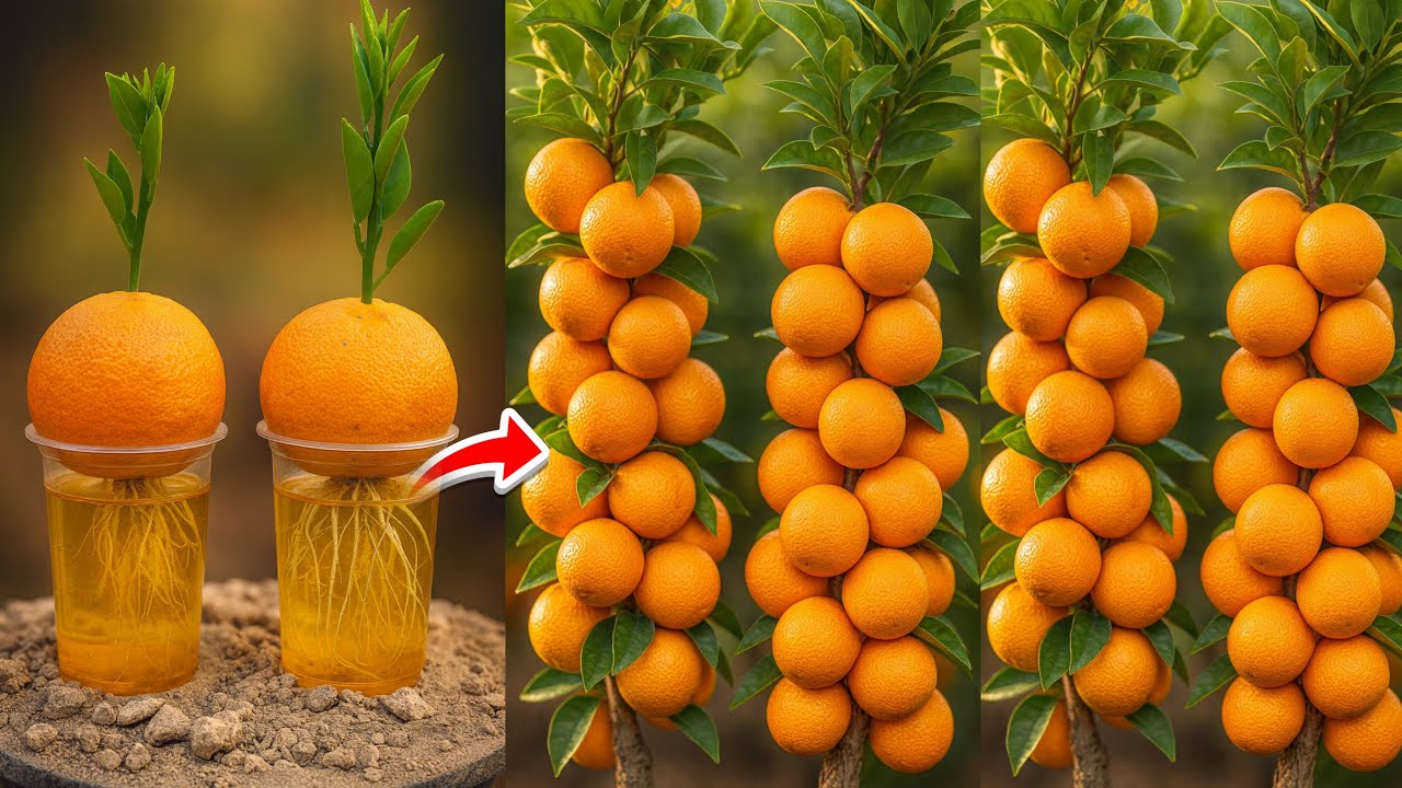 Grow an Orange Tree from an Orange Fruit | Amazing Citrus Planting Method |