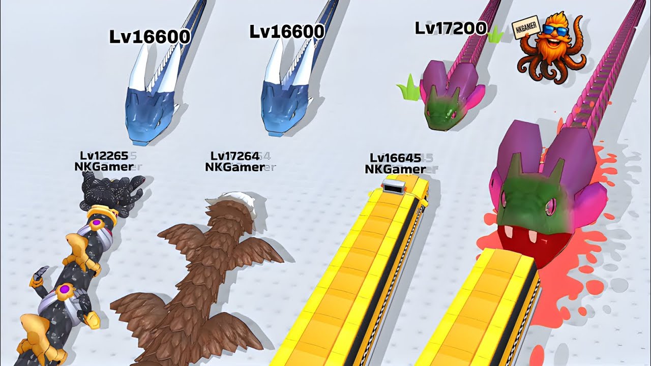 Lv16600 to Lv17200 Boss Snake DESTROYED Everyone! 😱 Insane Evolution Battle | Snake Clash #328