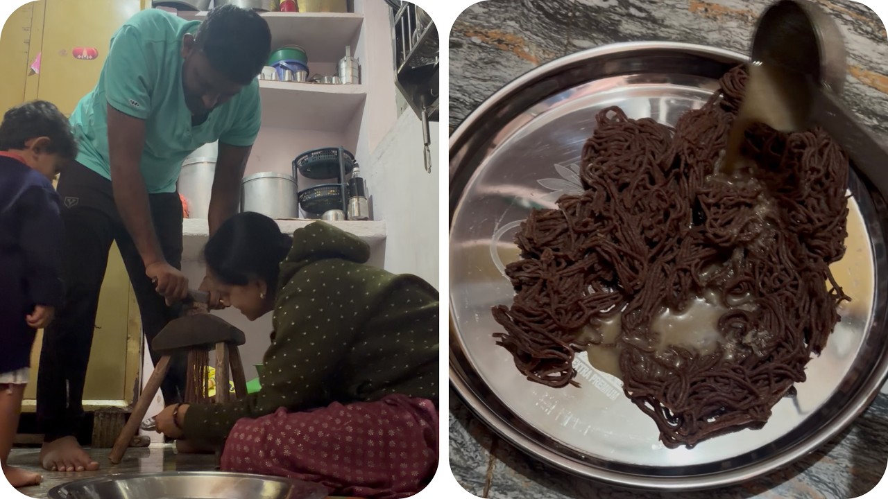 ಹುಷಾರಿಲ್ಲ ಅಂತ ಊರಿಗೆ ಹೋಗಿಧ್ವಿ || amma ರಾಗಿ ottho   ಶಾವಿಗೆ ಮಾಡಿಧ್ರು