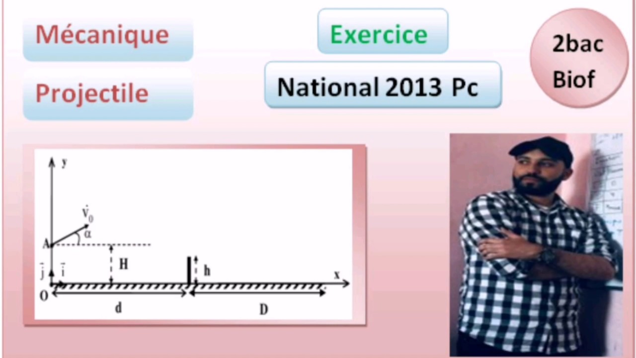 2BAC Biof, Exercice sur Projectile (examen national 2013 PC)