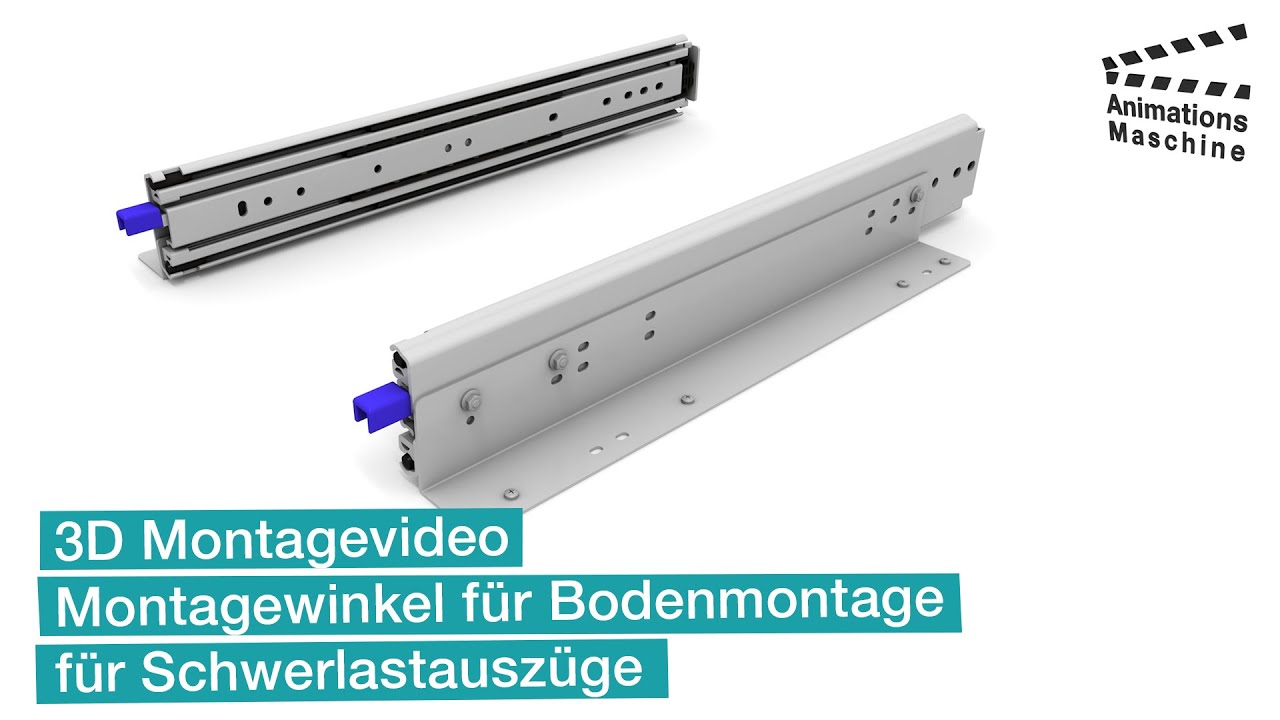 3D Montagevideo - Montagewinkel für Bodenmontage für Schwerlastauszüge bis 220 kg