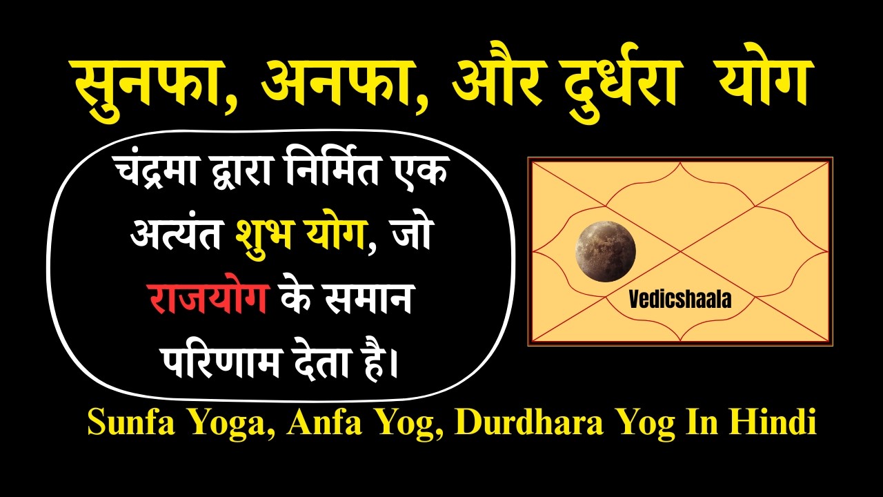सुनफा योग, अनफा योग, और दुर्धरा योग क्या होता है? Learn Astrology | Vedicshaala