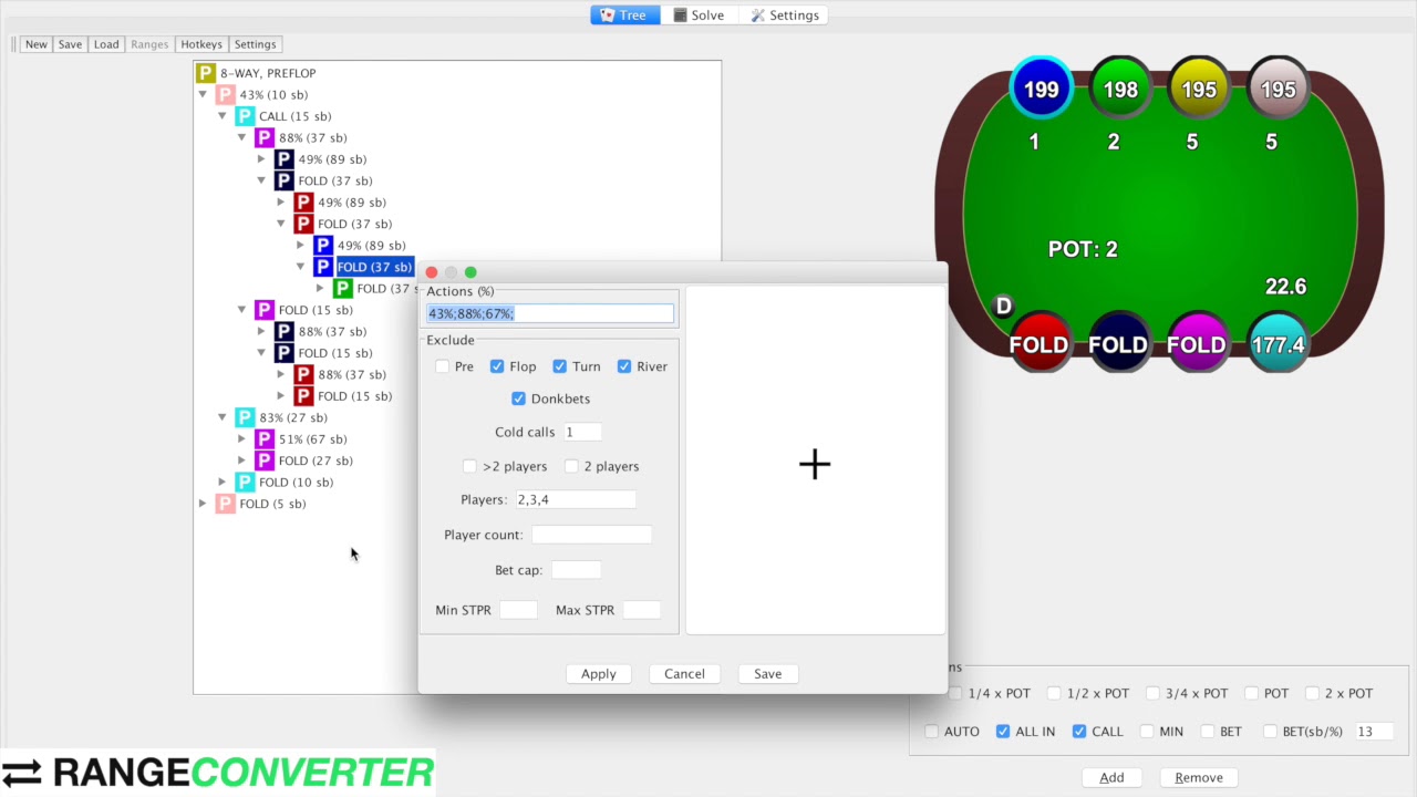 How to solve No Limit Holdem (NLHE) in MonkerSolver - RangeConverter