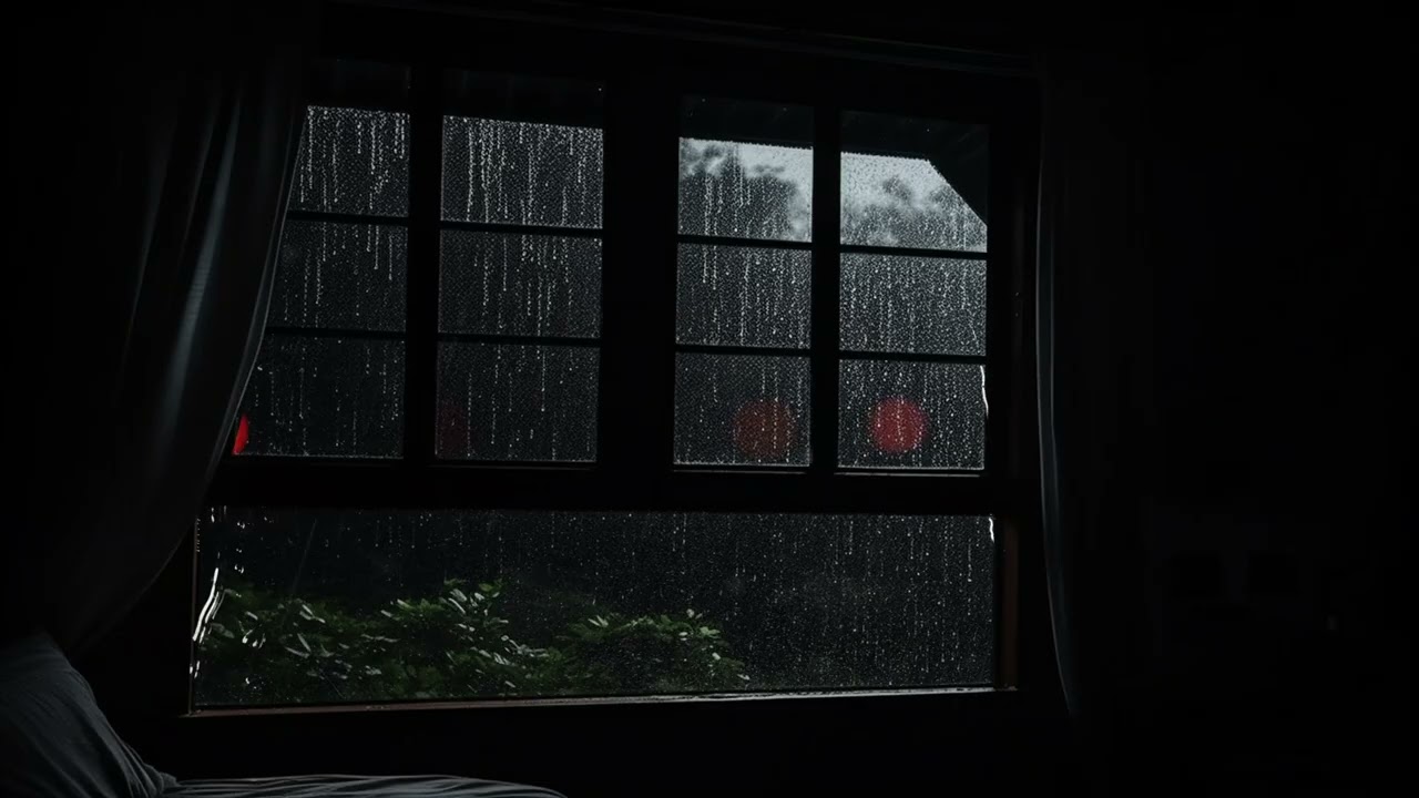 Window Rain Ambience with Thunder - Sleep, Study & Focus Sounds