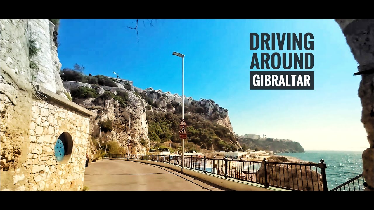 [4K] Driving around sunny Gibraltar