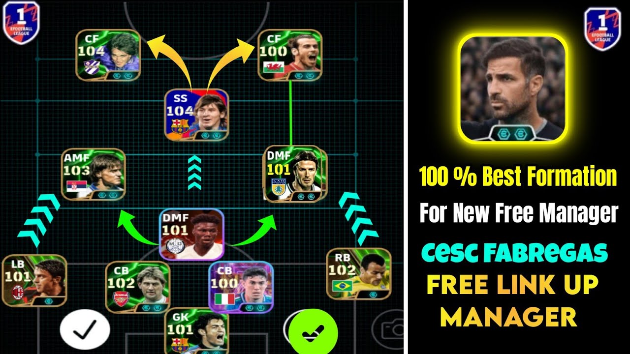 100 % New Best Formation For New Manager Cesc Fabregas 🔥| 4-2-1-3 Best Formation eFootball 2026 