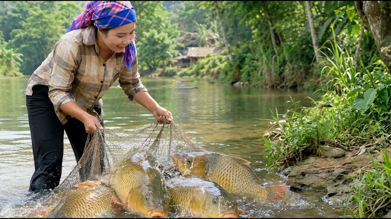 Unforgettable Giant Pond Fish Harvest &mdash; A Heartwarming Fishing Day with Duong and Her Kids