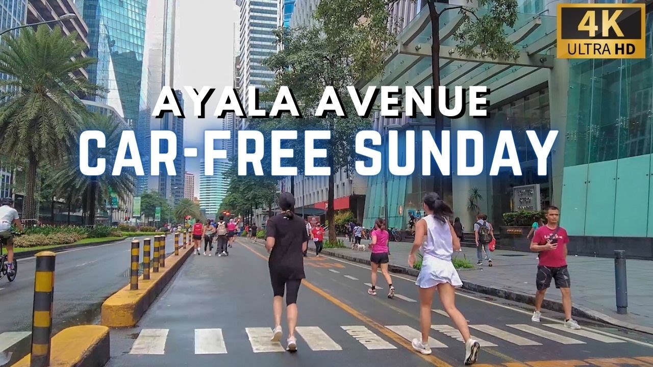 Walking in the Middle of AYALA AVENUE during CAR-FREE SUNDAY [4K] Philippines - October 2023