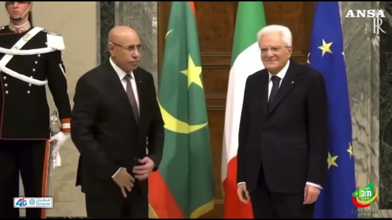 مراسيم استقبال رئيس الجمهورية، محمد ولد الشيخ الغزواني، من طرف رئيس جمهورية إيطاليا، سيرجيو ماتاريلا