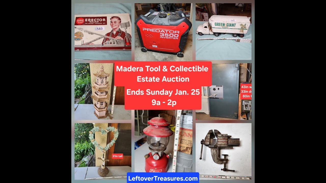 Jan. 25 - Tool & Collectible Auction in Madera. Ends Sun 9a-2p #thriftstorefinds #onlineauction
