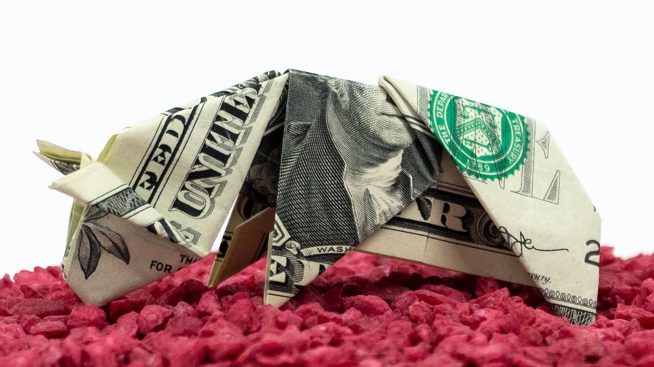Money origami BULL making 🐮 Money Gift Idea