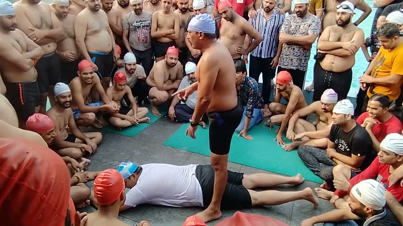 MARSHALL AID FLOOD first aid mock drill MC  pool coach Rajinder Boparai