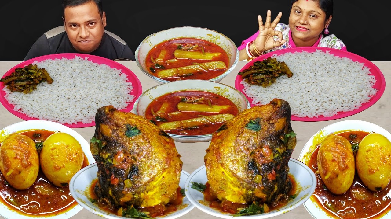 FISH HEAD CURRY BOIL EGG CURRY RICE  EATING CHALLENGE // INDIAN FOOD CHALLENGE // food family blogs