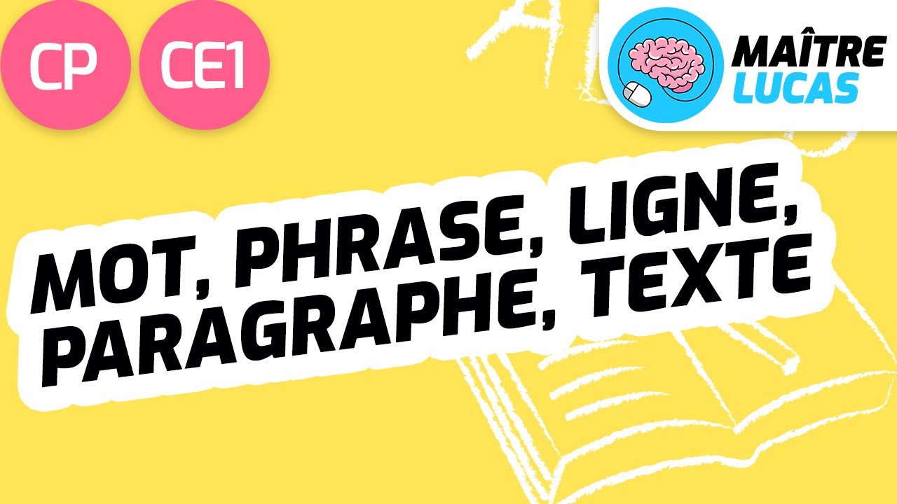 Définitions d'un mot, d'une phrase, d'une ligne, d'un paragraphe et d'un texte CP - CE1 - Lecture