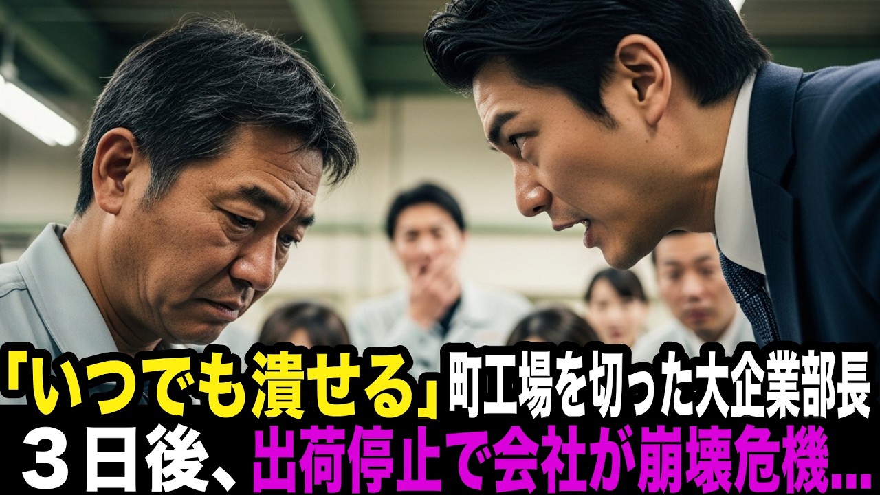 「お前の会社なんていつでも潰せる」小さな町工場を切った上場企業の部長。数日後、会社が崩壊の危機に…