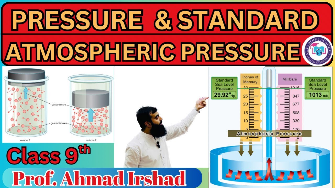 5.3 Pressure | Standard Atmospheric Pressure & Related Numericals | Barometer | Class 9th | Ch # 5