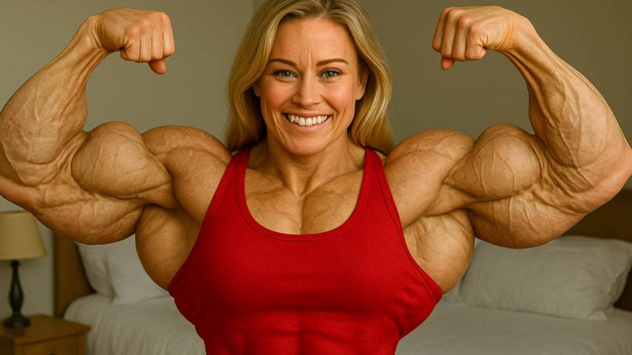 SHERONICA : A FEMALE BODYBUILDER WITH BIG STEEL BICEPS