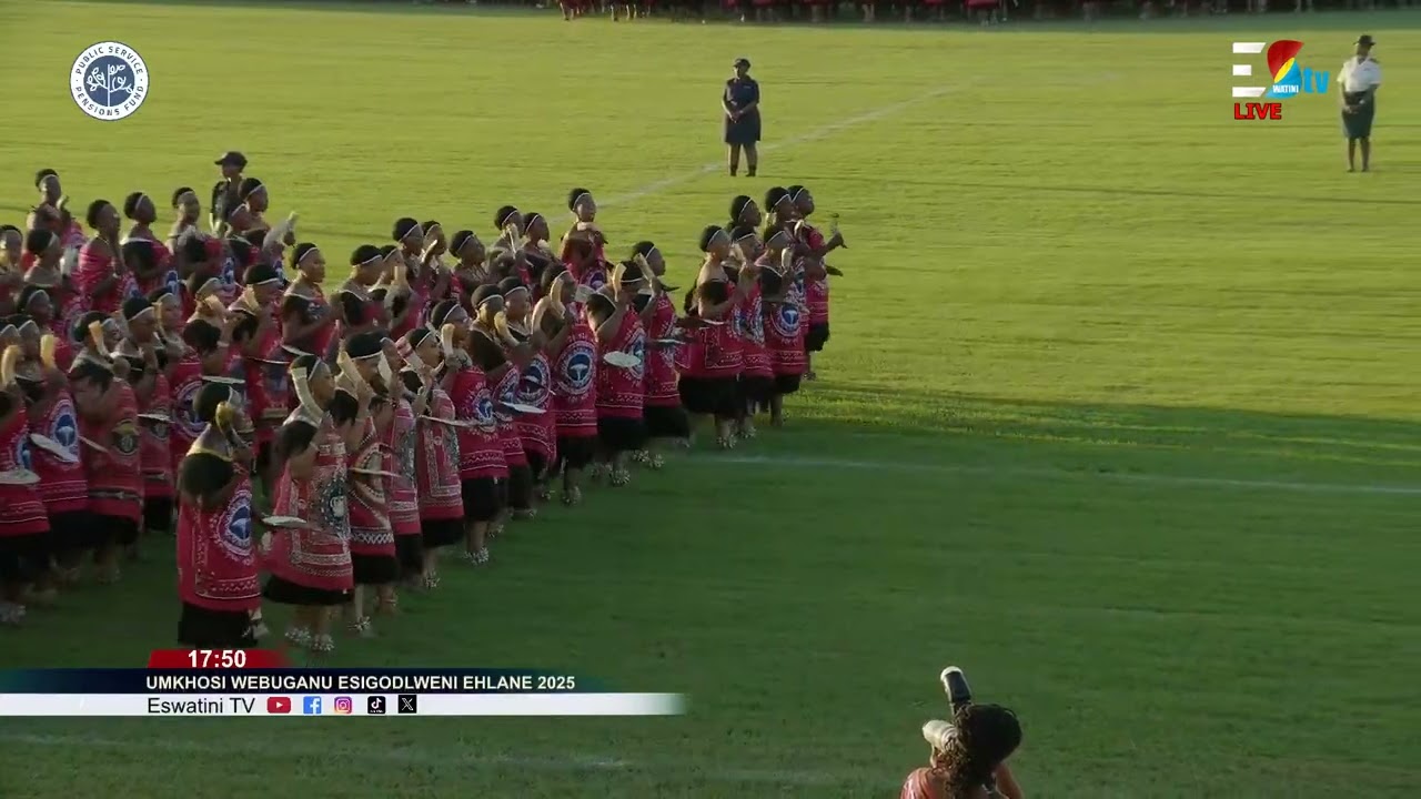 Emakhosikati to His Majesty King Mswati III entering the arena at Hlane Royal Residence