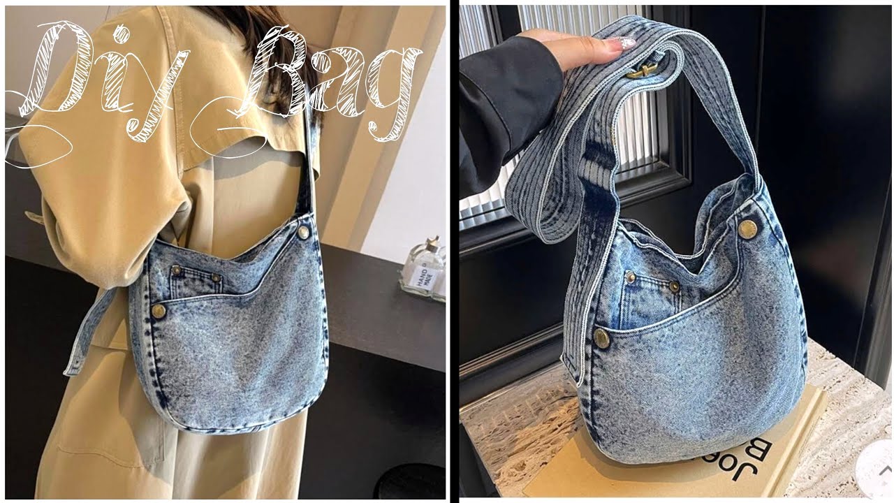 DIY | Crossbody Bag No Zipper From Old Jeans | Upcycle Crafs | Tutorial Speed