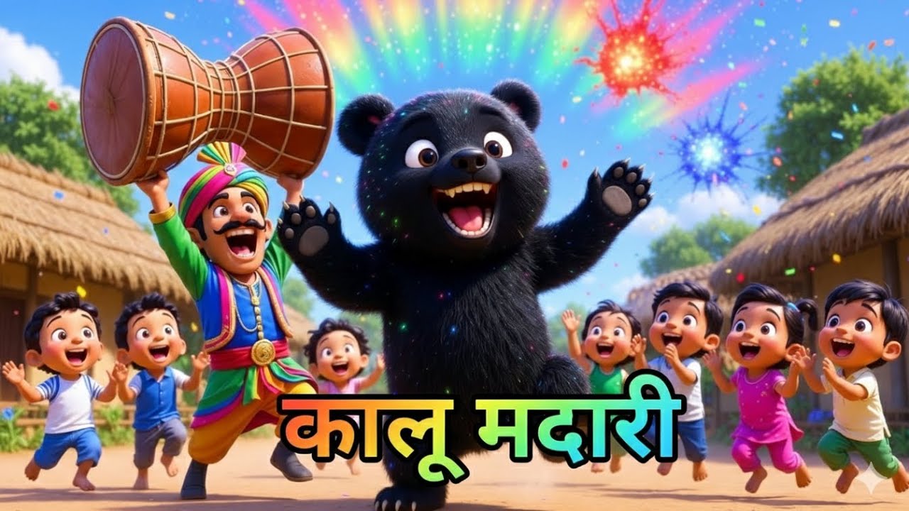 कालू मदारी आया अपना काला भालू लाया | 3D Hindi Baby Songs | Kids Rhymes