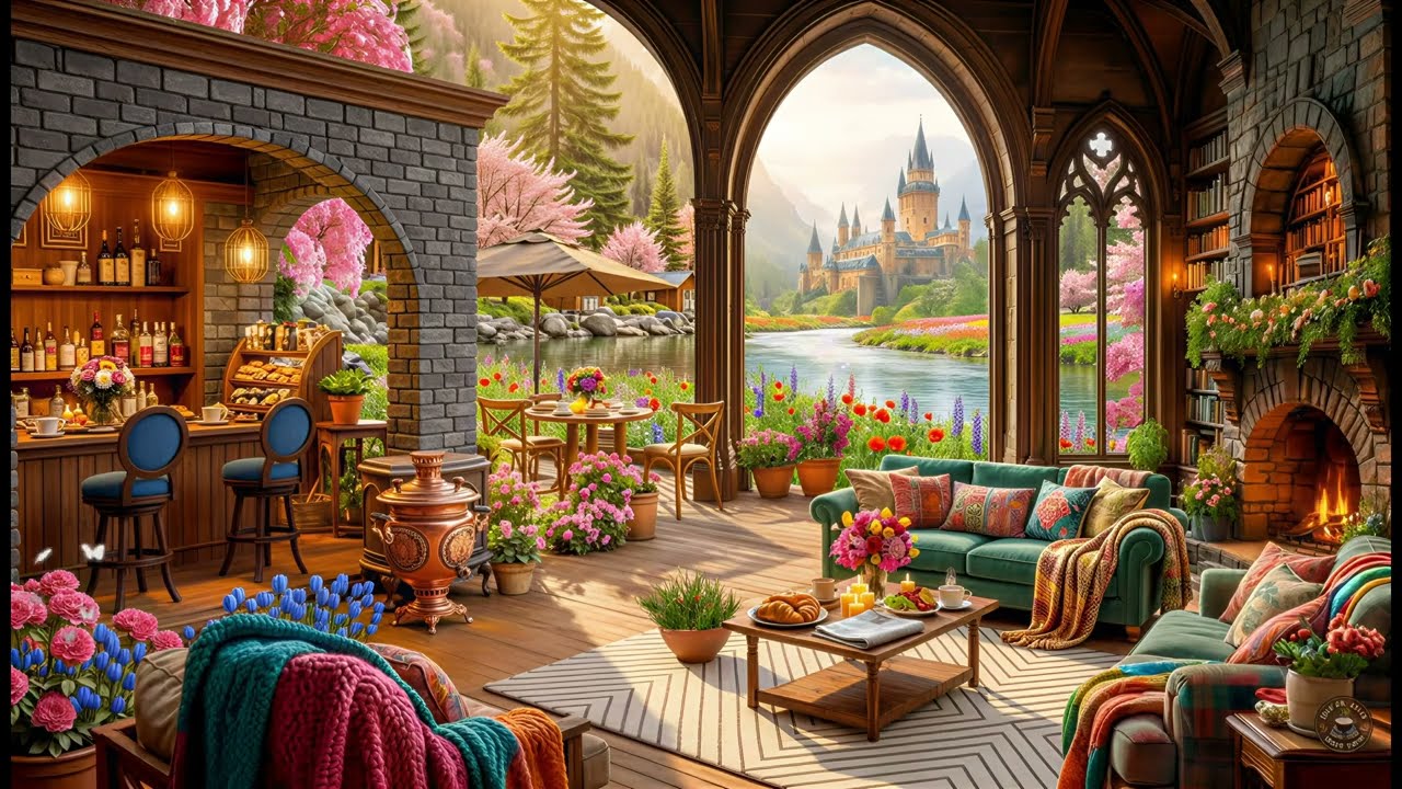 Relaxing Jazz Instrumental Music 🌸 Calm Spring Morning with Piano Jazz Music at Coffee Shop Ambience