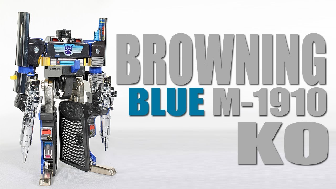 G1 Browning M-1910 KO Blue Version Transformers Masterforce review with stickers