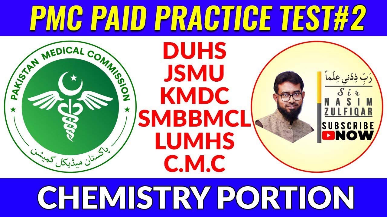 [MDCAT] Chemistry PMC Paid Practice Test#2 (Answer Keys)