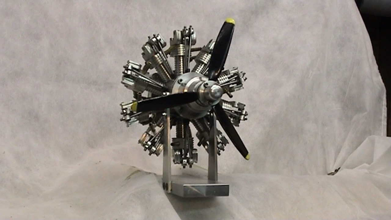 Radial ten cylinder compressed air engine