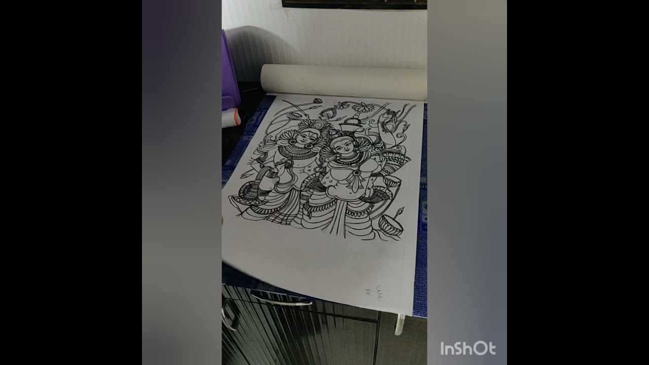 Radha Krishna Kerala Mural Painting | Beginners | First Attempt
