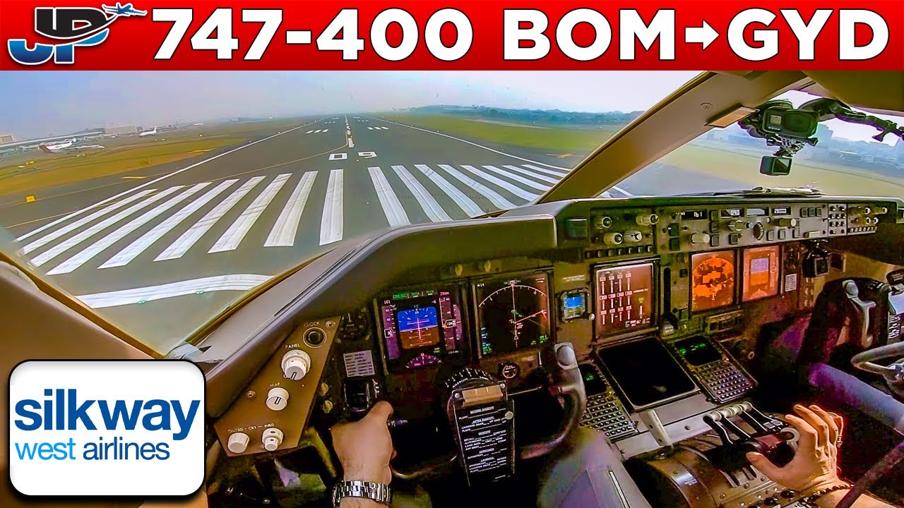 Silkway Boeing 747-400 Cockpit Mumbai🇮🇳 to Baku🇦🇿