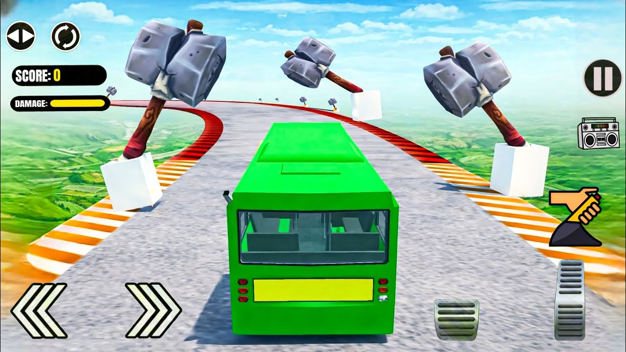 Extreme Bus Driving 3D on High Sky - Impossible Track Challenge! Android Gameplay p3 #0000001