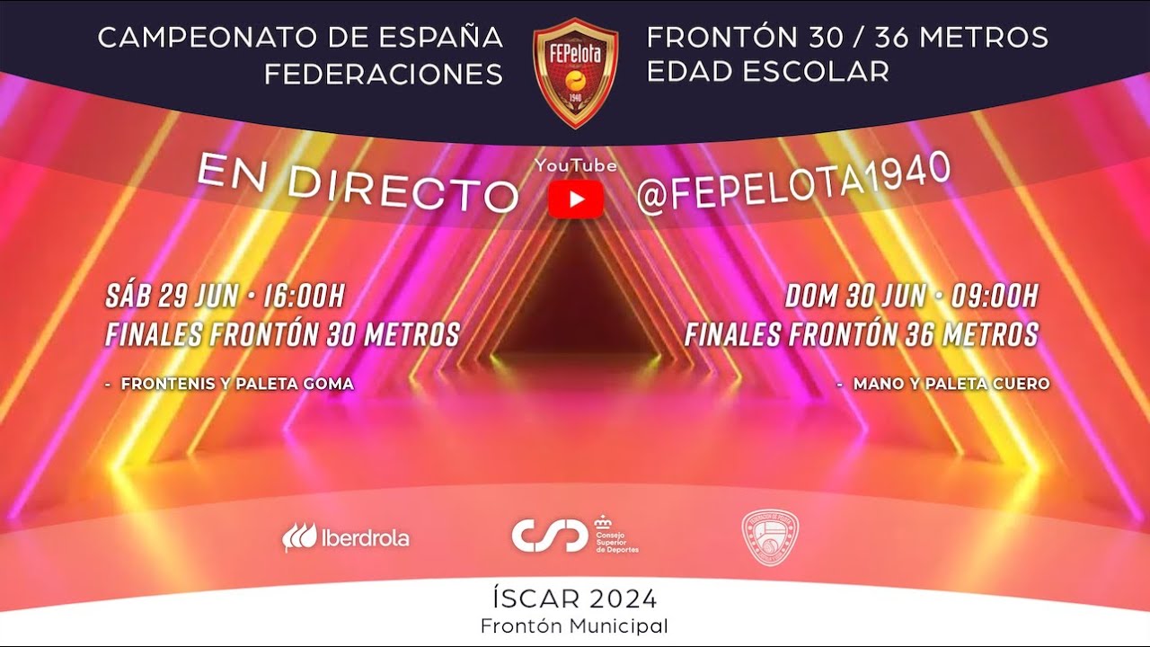 FINALES - Campeonato de España de Federaciones Edad Escolar Frontón 30 metros