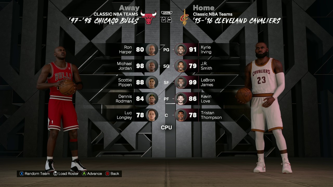 NBA 2K26 - 1997–98 Chicago Bulls @ 2015–16 Cleveland Cavaliers - Full Game Simulation
