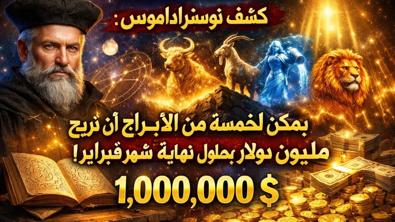 كشف نوستراداموس: يمكن لخمسة من الأبراج أن تربح مليون دولار بحلول نهاية شهر فبراير.