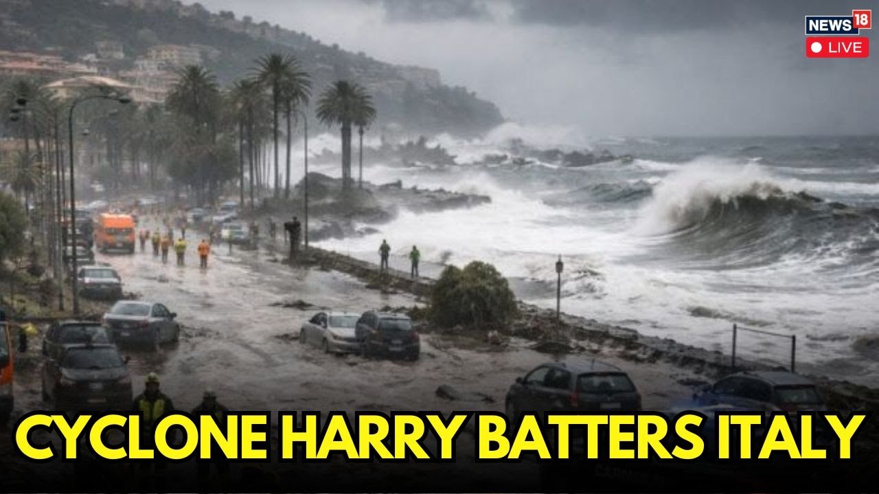 LIVE | Cyclone Harry Lashes Italy with 150km/h Winds | Once-in-a-Century Storm | Cyclone Harry LIVE