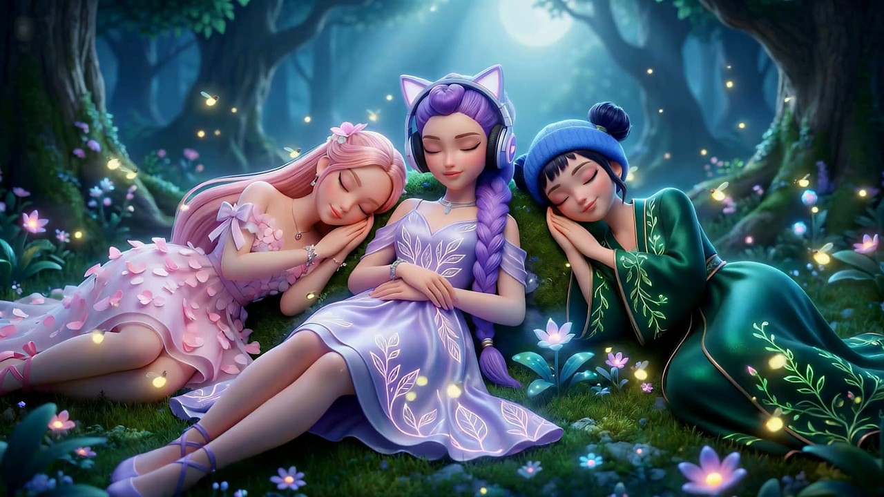 FALL INTO DEEP SLEEP, Healing of Stress, Anxiety with Rumi, Zoey and Mira 🎶 Relaxing Sleep Music