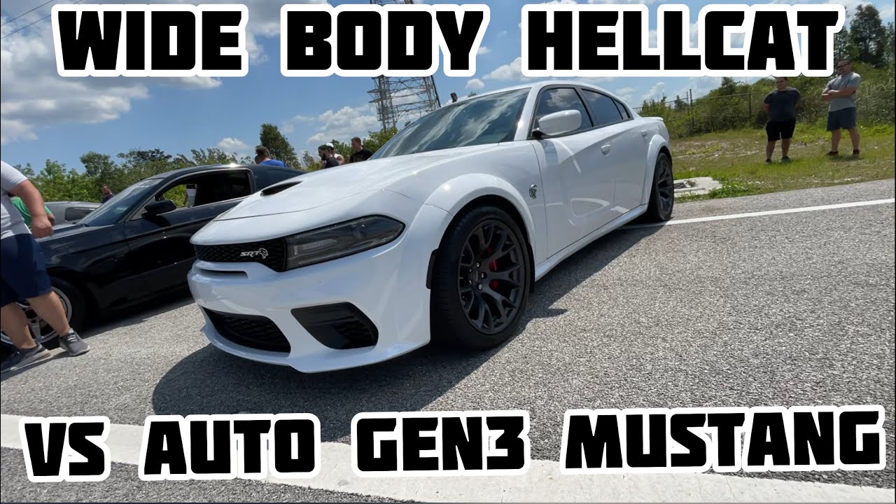 Widebody Hellcat vs Mustang 5.0 FBO e85 Auto 10r80