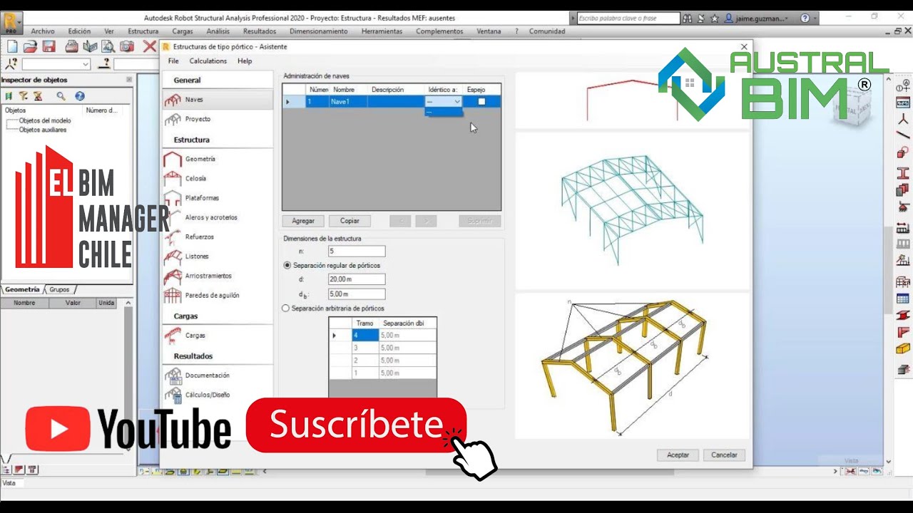 BIM1D Robot Structural Analysis  ASISTENTE NAVE INDUSTRIAL Jaime Guzman Delgado El BIM Manager Chile