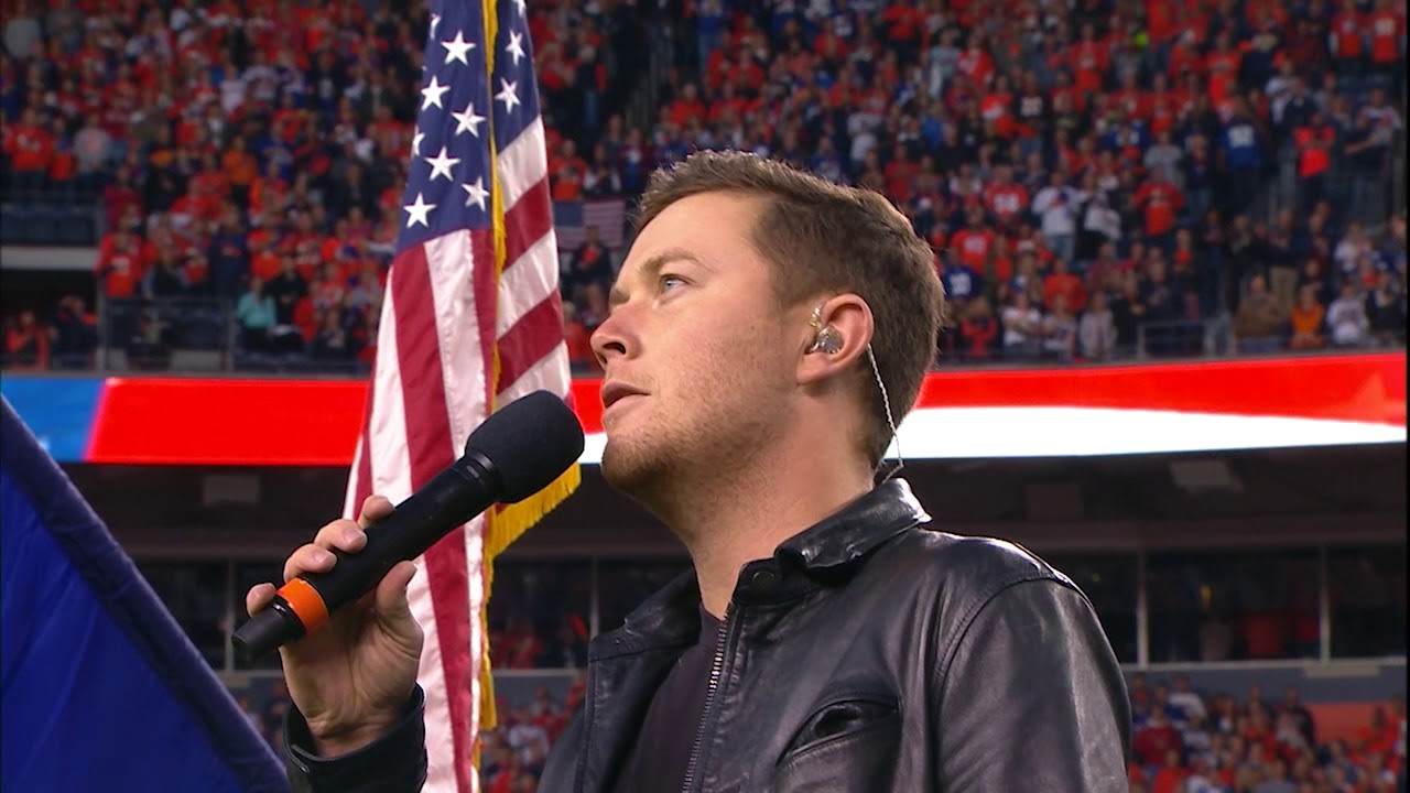Scotty McCreery Performs the National Anthem at the Denver Broncos vs NY Giants