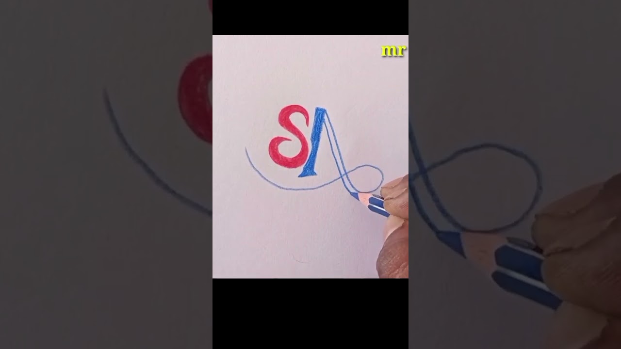 SA couple letter drawing #viral #easydrawing #explore #mrartacademy