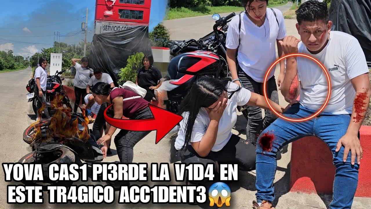 🚨Urgente,YOVA Entre La V1d4 Y La Mu3rte‼️Fuert3 Acc!dente En Plena Carretera😭Hizo P3d4zos La Moto😱