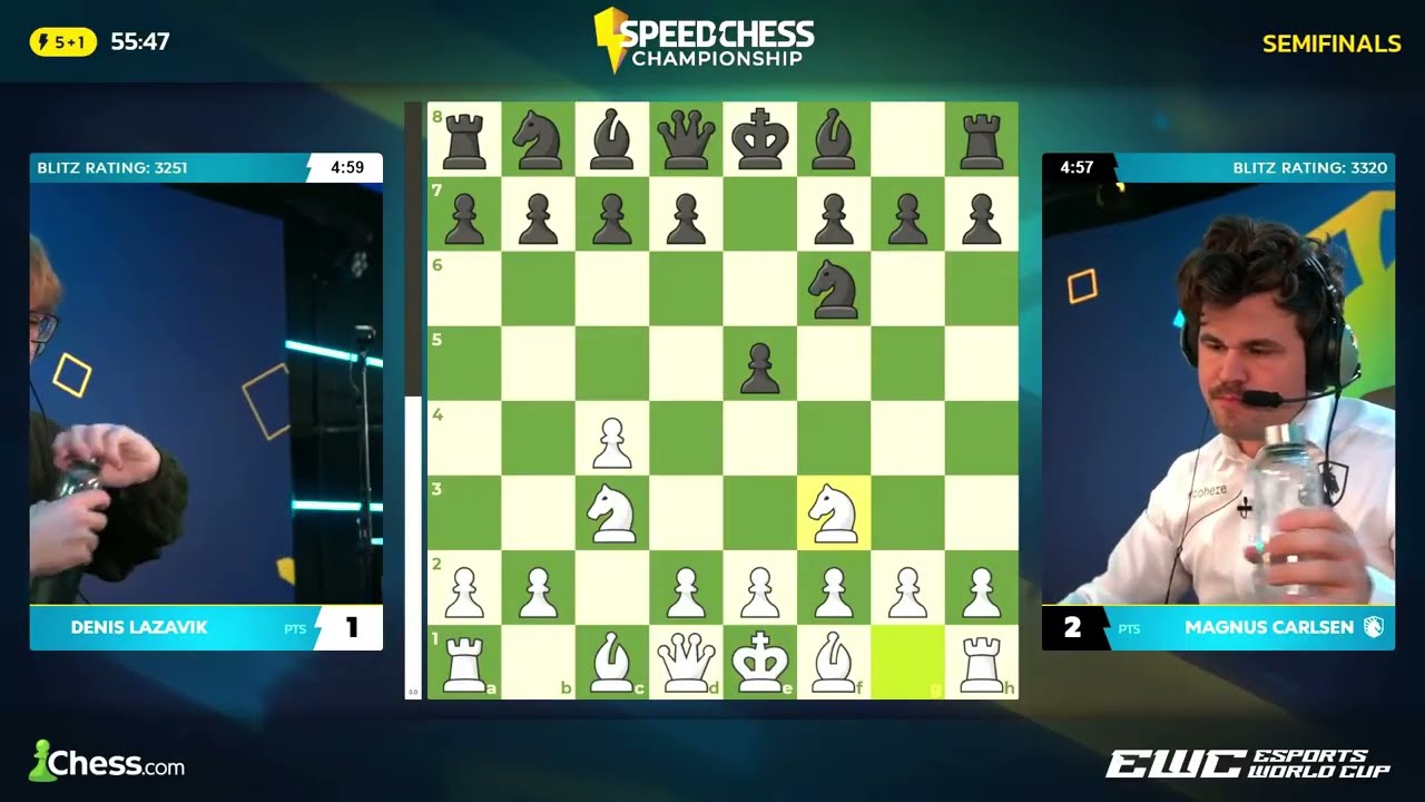 Магнус Карлсен против Дениса Лазавика | 4-я партия | Speed Chess Championship