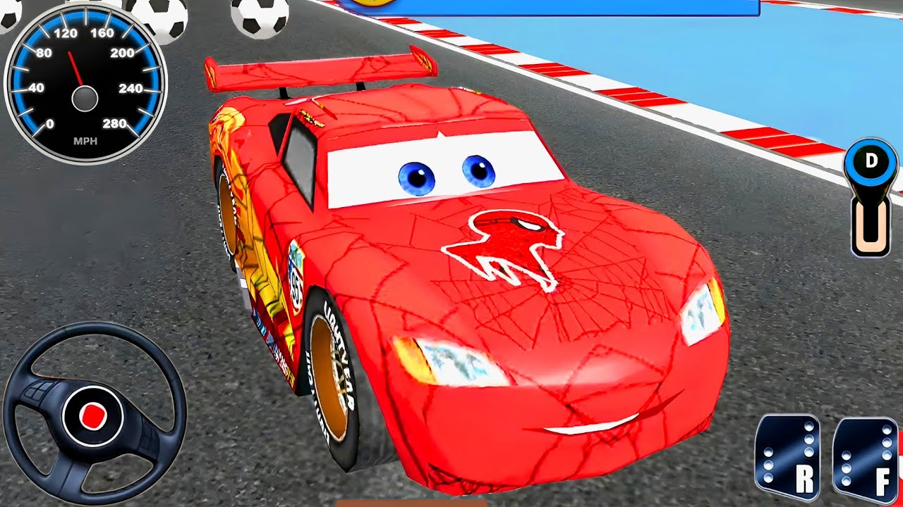 Lighting McQueen Fast Racing Challenges 3D - Superheroes Lighting Cars Stunts : Android Gameplay 