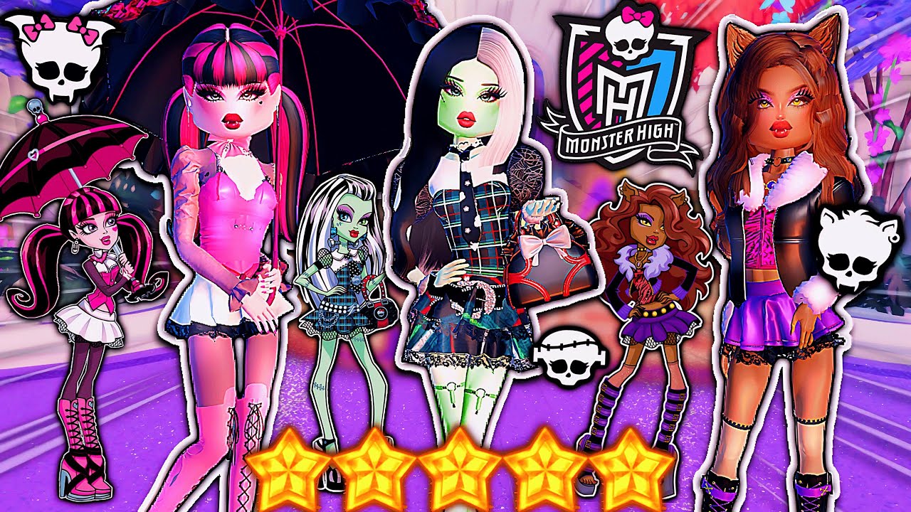 Только персонажи Monster High в потрясающих костюмах на Хэллоуин! Дракулаура, Фрэнки, Клодин в Ro...