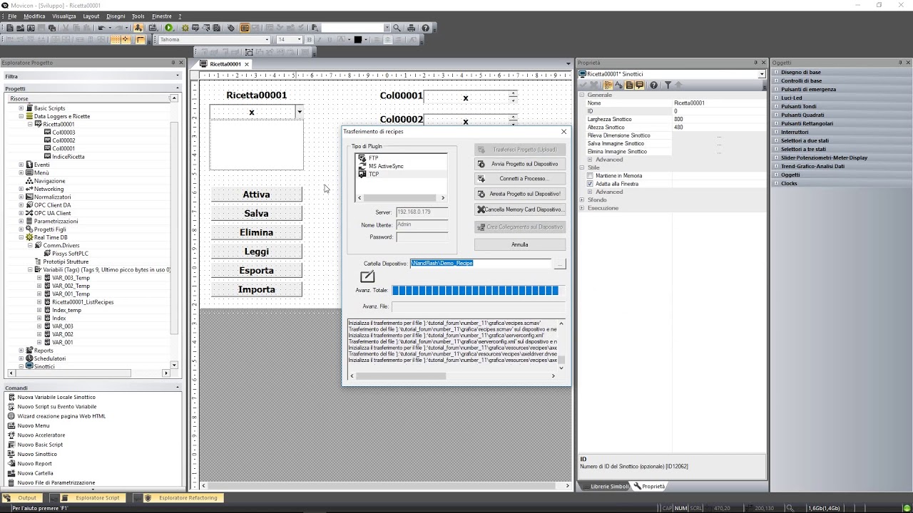 Pixsys LogicLab / Movicon tutorial n. 11 - Creare una ricetta (ITA)