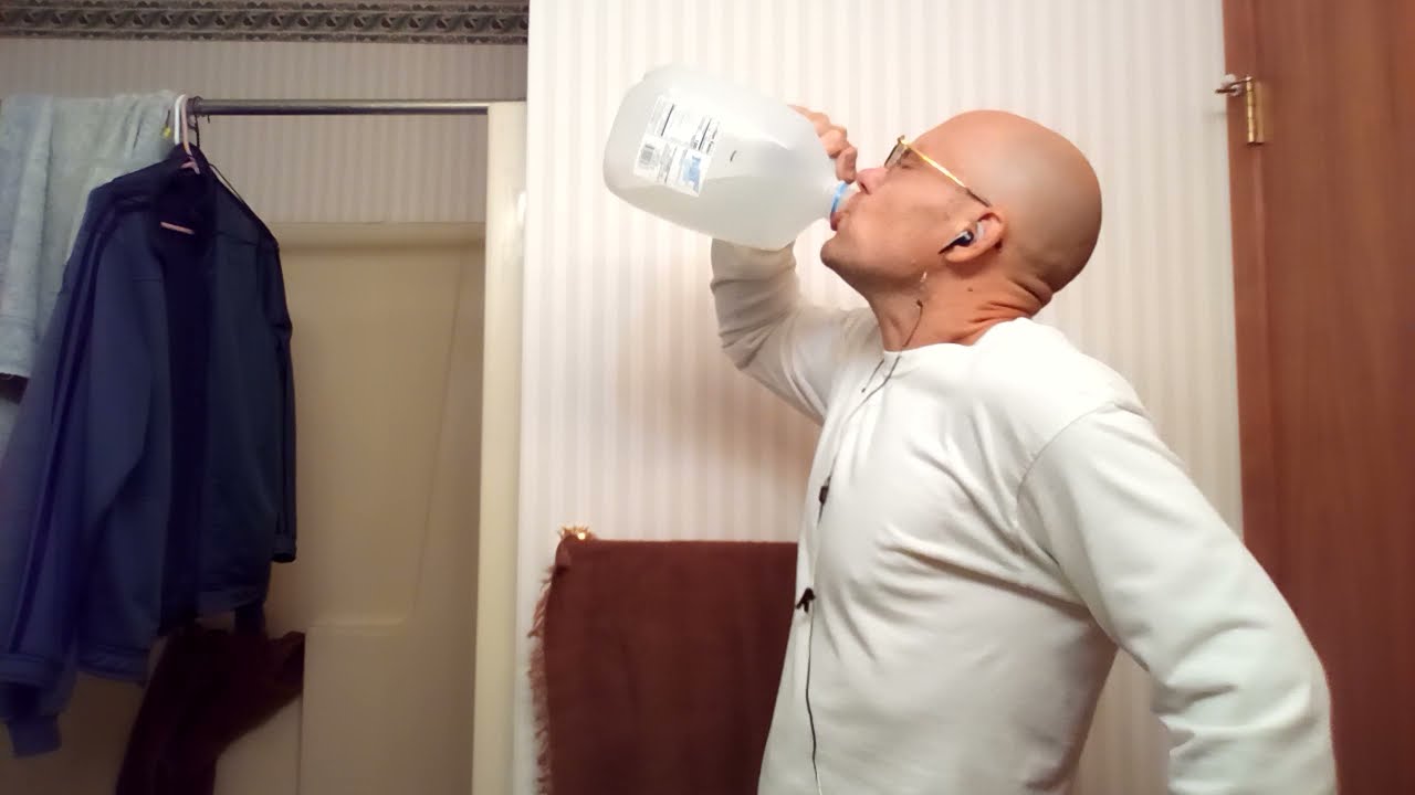 Chugging/drinking gallon of water again - a little faster