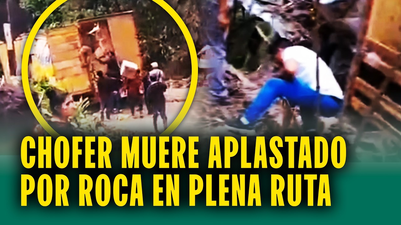 Llevaba papas pero roca lo mata en plena ruta: Chofer de camión muere aplastado