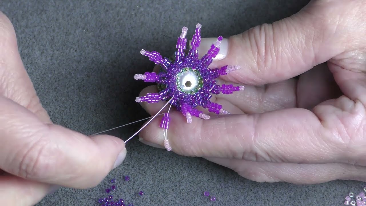 Tutorial: Part 2  Beaded Milk Thistle. Чертополох из бисера.