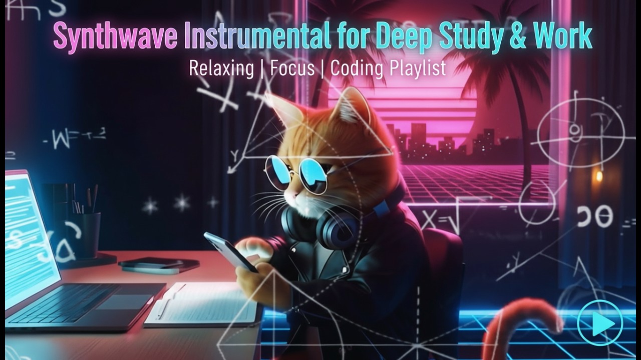Retrowave 80's Study Session | Dreamy Instrumental Focus Music (Mid-Tempo Chill)