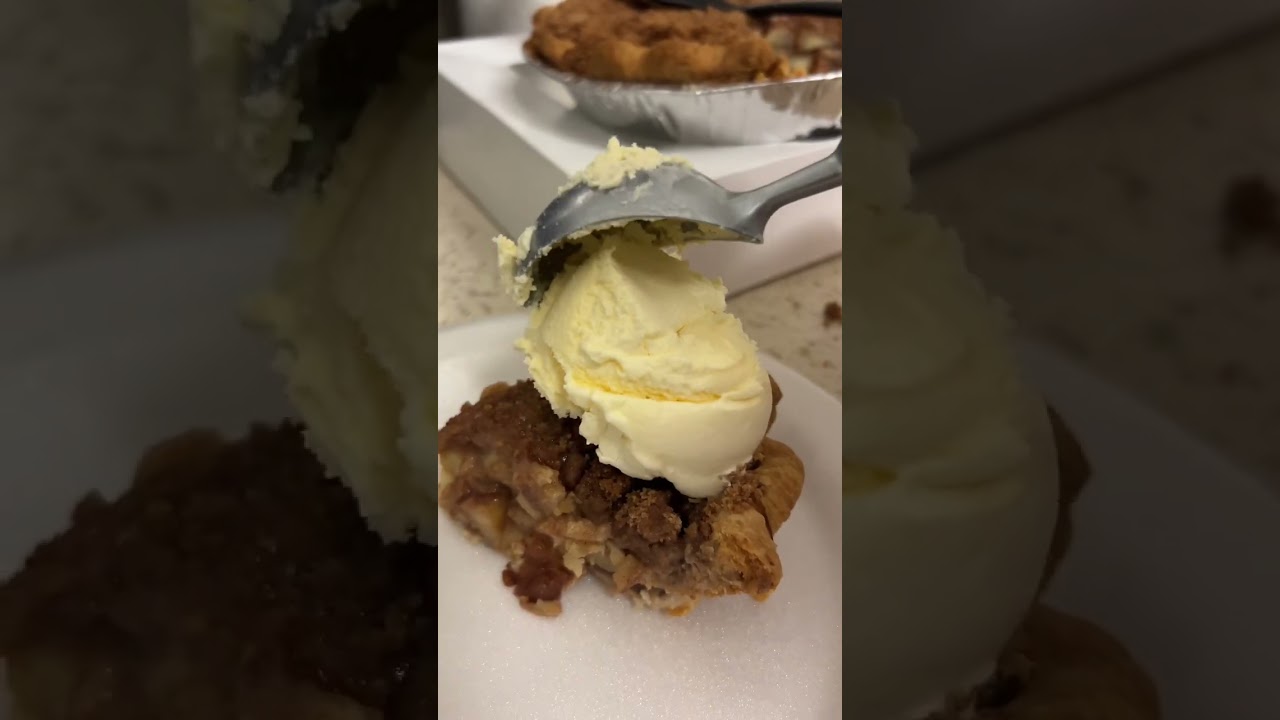 Ice cream on top of thanksgiving pie is essential! #happythanksgiving